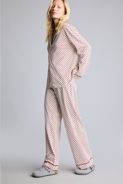 Regular Fit Biyeli Pijama Takımı
