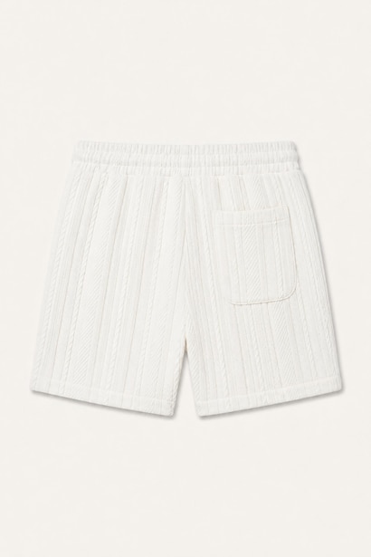 Relax Fit Knit Texture Denim Shorts