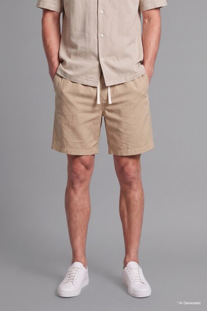 Relax Fit Elastic Waist Shorts