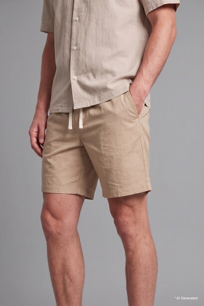 Relax Fit Elastic Waist Shorts
