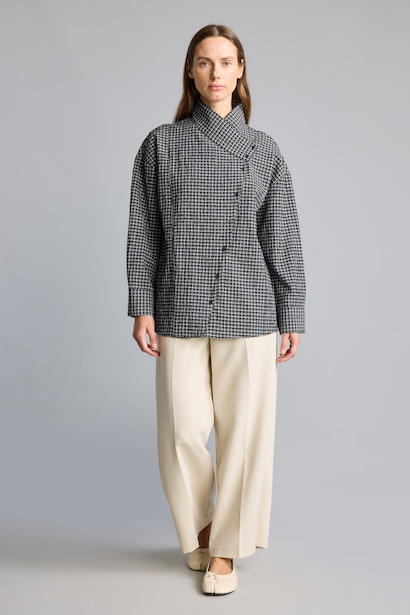 Regular Fit Crinkle Fabric Long Sleeve Tunic