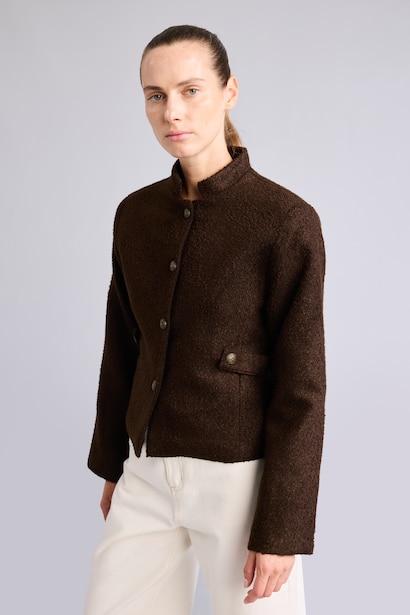 Dik Yaka Tweed Gömlek