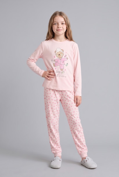 2'li Pijama Takım Baskılı Kız Çocuk