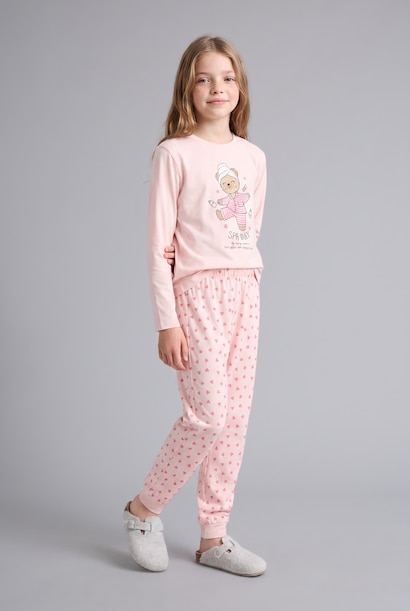 2'li Pijama Takım Baskılı Kız Çocuk