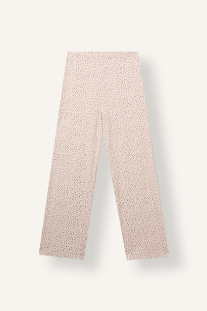Woman 2 piece Regular Fit Floral Elastic Band Knitted Pyjamas