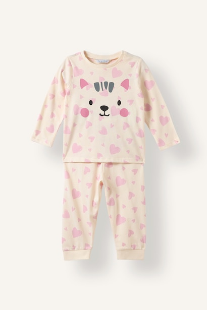 2'li Pijama Takımı Baskılı Kız Bebek