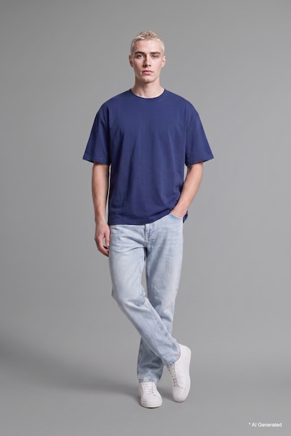 100% Cotton Straight Fit Trousers