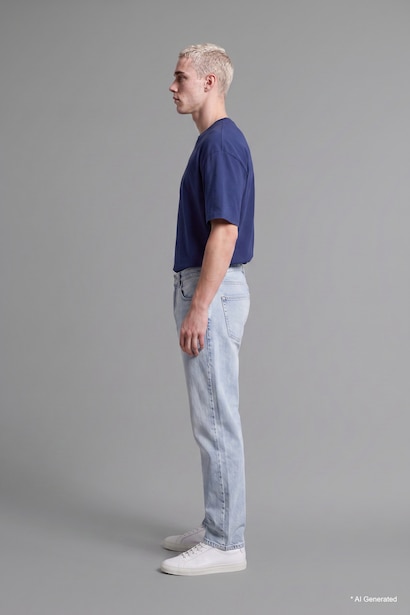 100% Cotton Straight Fit Trousers
