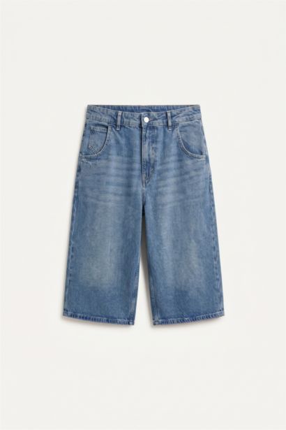 Süper Baggy Fit Bermuda Jean Şort
