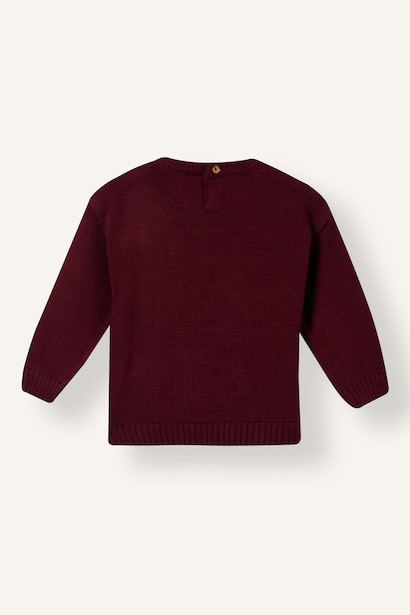 Pull en tricot à manches longues à motif ourson pour bébé fille
