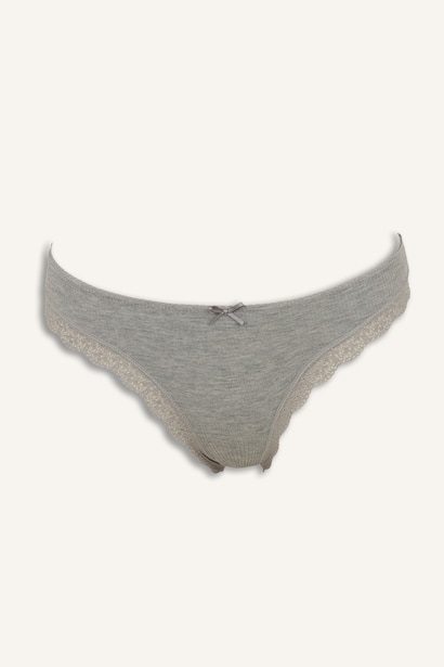 Lace Detail Ribbed 2 Piece Slip Panties