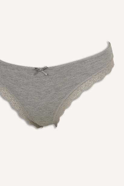 Lace Detail Ribbed 2 Piece Slip Panties
