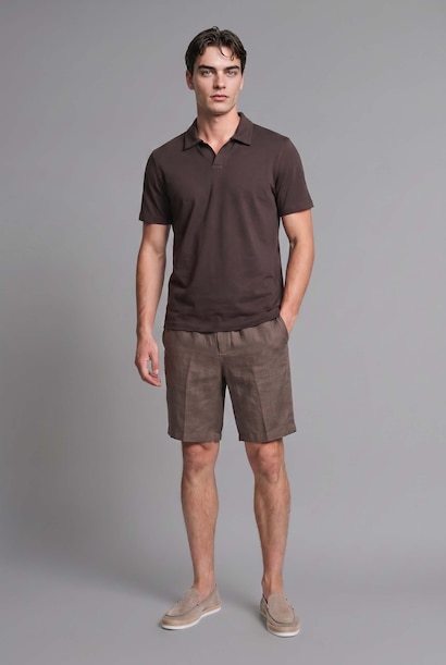 Regular Fit Açık Yaka Polo Tişört