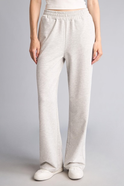 Straight Fit Thin Sweatshirt Fabric Trousers