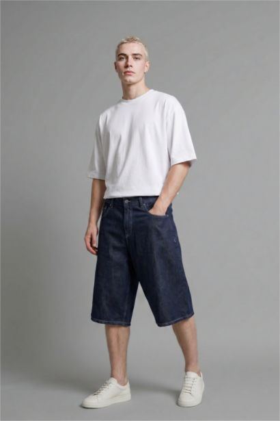 Baggy Fit Navy Bermuda Shorts