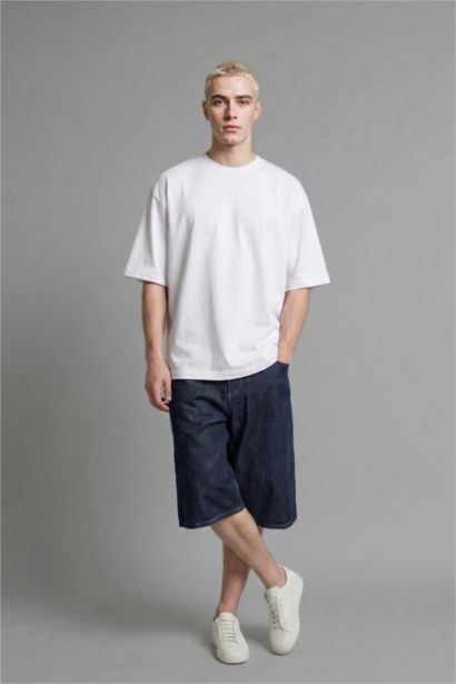 Baggy Fit Navy Bermuda Shorts