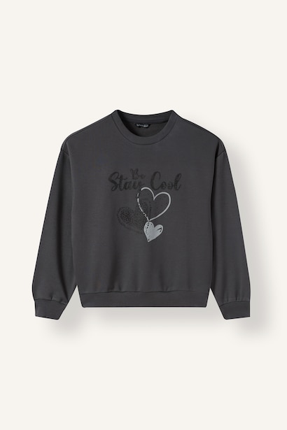 Relax Fit Baskılı Sweatshirt Kız Çocuk