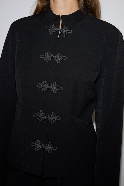 Regular Fıt Desenli Düğmeli Blazer Ceket