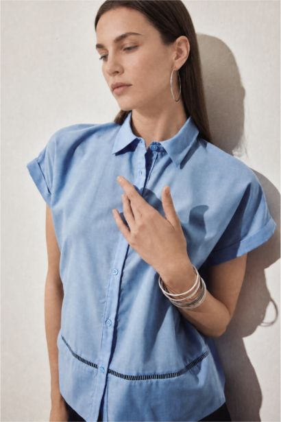 Regular Fit Voile Short Sleeve Shirt