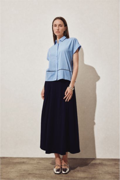 Regular Fit Voile Short Sleeve Shirt
