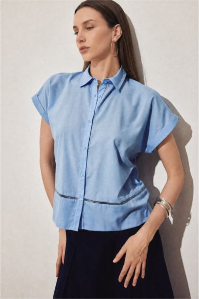 Regular Fit Voile Short Sleeve Shirt