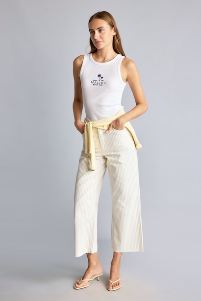 %100 Pamuk Culotte Gabardin Pantolon