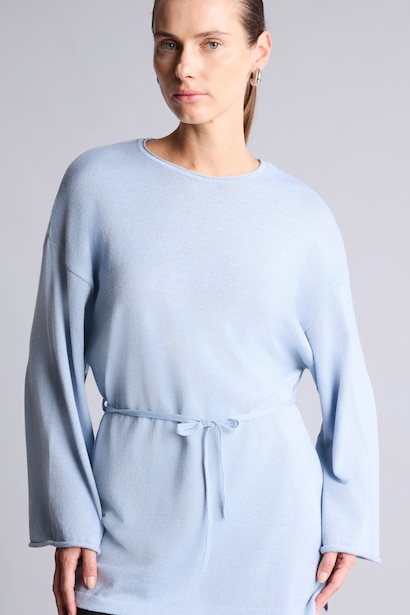 Beli Bağcıklı Triko Tunik