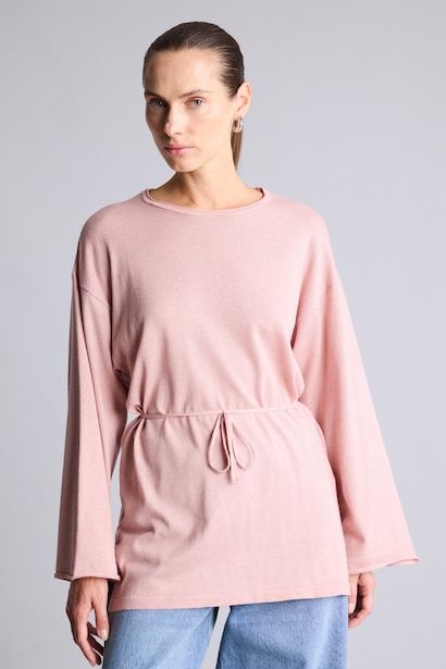 Beli Bağcıklı Triko Tunik