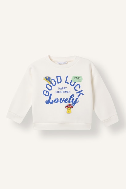 Oversize Baskılı Sweatshirt Erkek Bebek