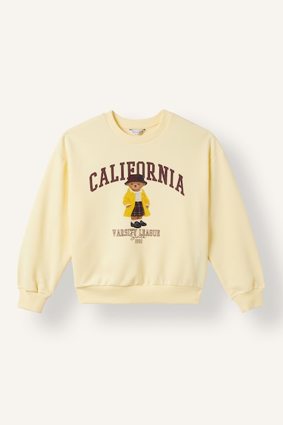 Relax Fit Ayıcıklı Sweatshirt Kız Çocuk