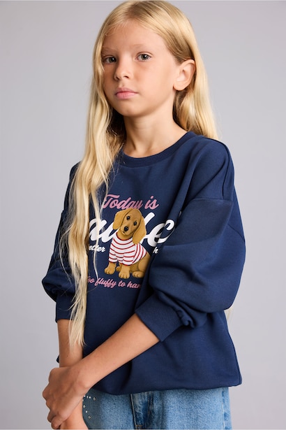 Relax Fit Animal Crew Neck Sweatshirt