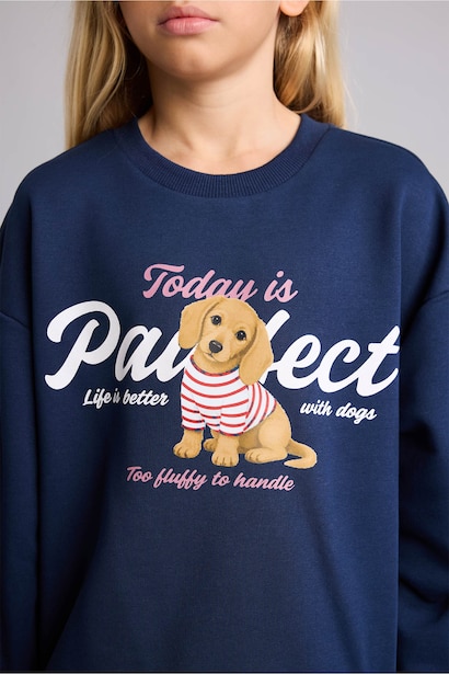 Relax Fit Animal Crew Neck Sweatshirt