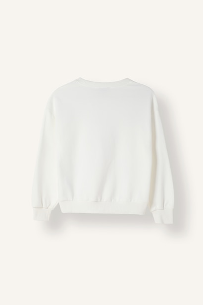 Relax Fit Çiçekli Sweatshirt Kız Çocuk