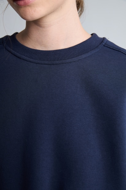 Sweatshirt oversize uni épais à col rond