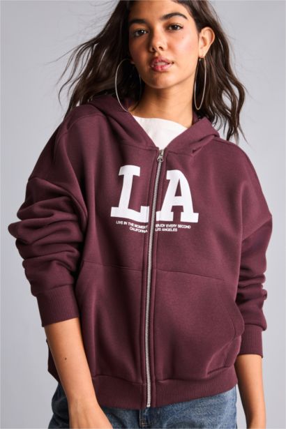Oversize Fit Thick Sweatshirt Fabric Cardigan