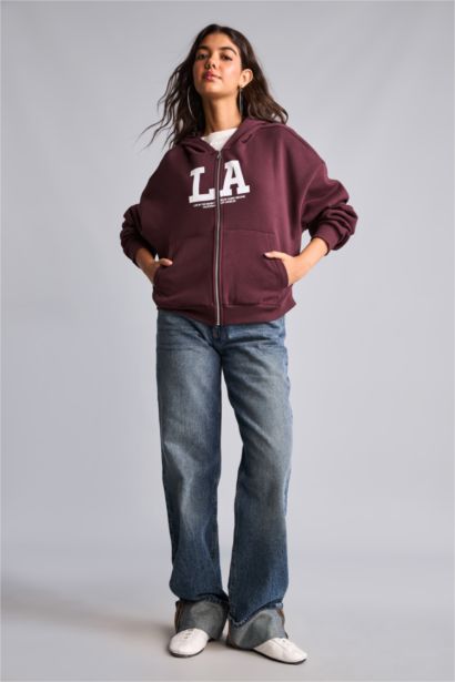 Oversize Fit Thick Sweatshirt Fabric Cardigan