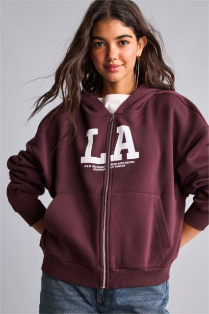 Oversize Fit Thick Sweatshirt Fabric Cardigan
