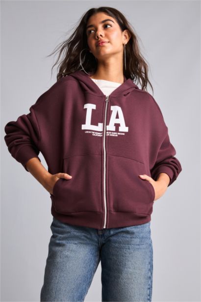 Oversize Fit Thick Sweatshirt Fabric Cardigan