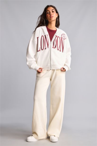 Oversize Fit Thick Sweatshirt Fabric Cardigan