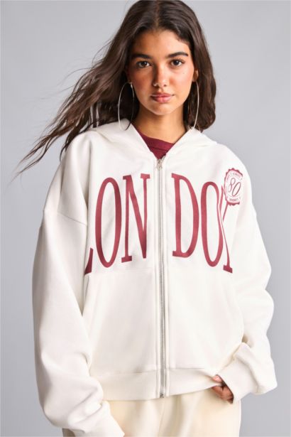 Oversize Fit Thick Sweatshirt Fabric Cardigan