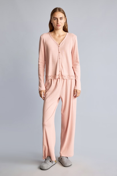 Fitilli Dantelli 2'li Pijama Takımı