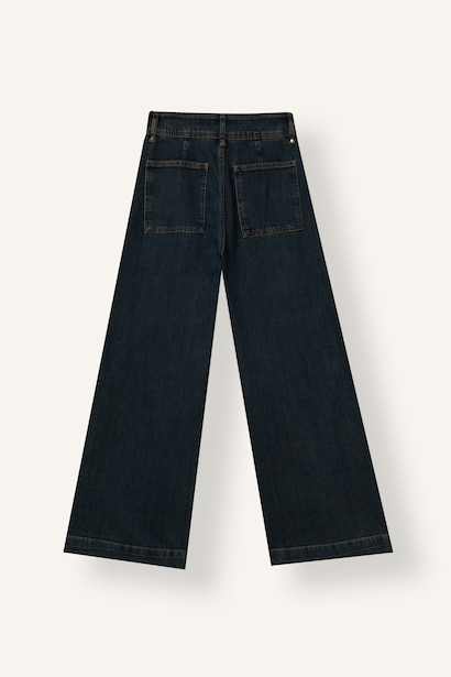High Waist Wide Leg Culotte Jeans