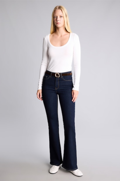 Normal Waist Flare Trousers