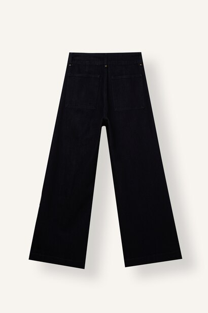 High Waist Wide Leg Culotte Jeans