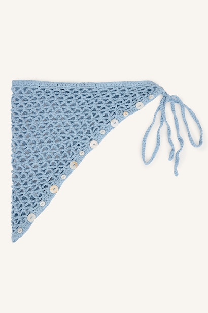 Tığ İşi Örgü Üçgen Bandana