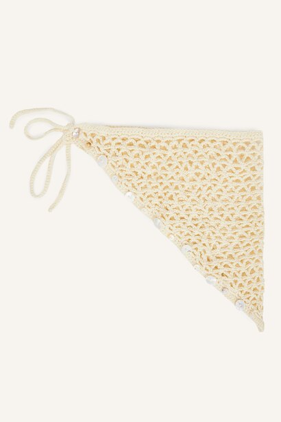 Tığ İşi Örgü Üçgen Bandana