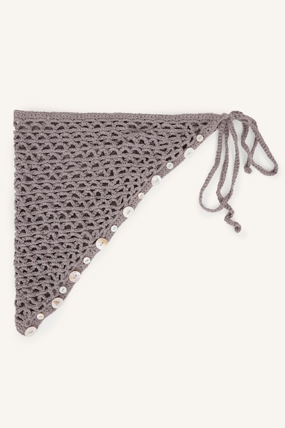 Tığ İşi Örgü Üçgen Bandana