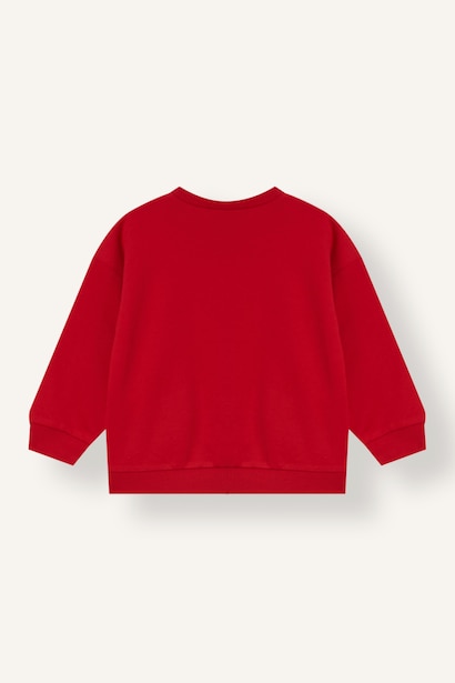 %100 Pamuk Ayıcıklı Baskılı Oversize Sweatshirt Erkek Bebek