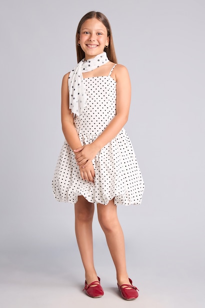 Balloon Fit Sleeveless Woven Dress