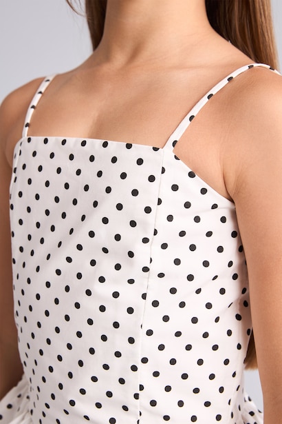 Balloon Fit Sleeveless Woven Dress